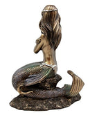 Ebros Gift Coastal Shy Nude Mermaid Maiden Sitting On Coral Decorative Figurine 5.75" H