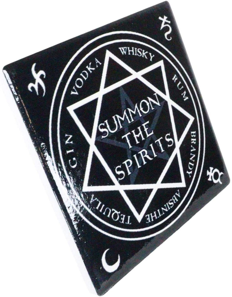 Ebros Occult Heptagram Star Summon The Spirits Cork Backed Coaster Set of 4