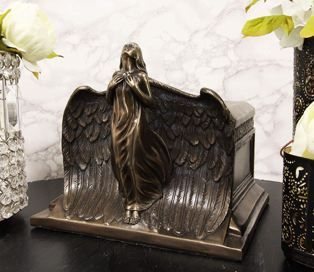 Ebros Heaven Bound Rising Angel Funeral Cremation Urn Resin Statue Memorial Angels 9"H
