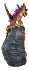 Metallic Red Iridescent Wyrmling Dragon On Faux Geode Crystal Rock Figurine 4"H