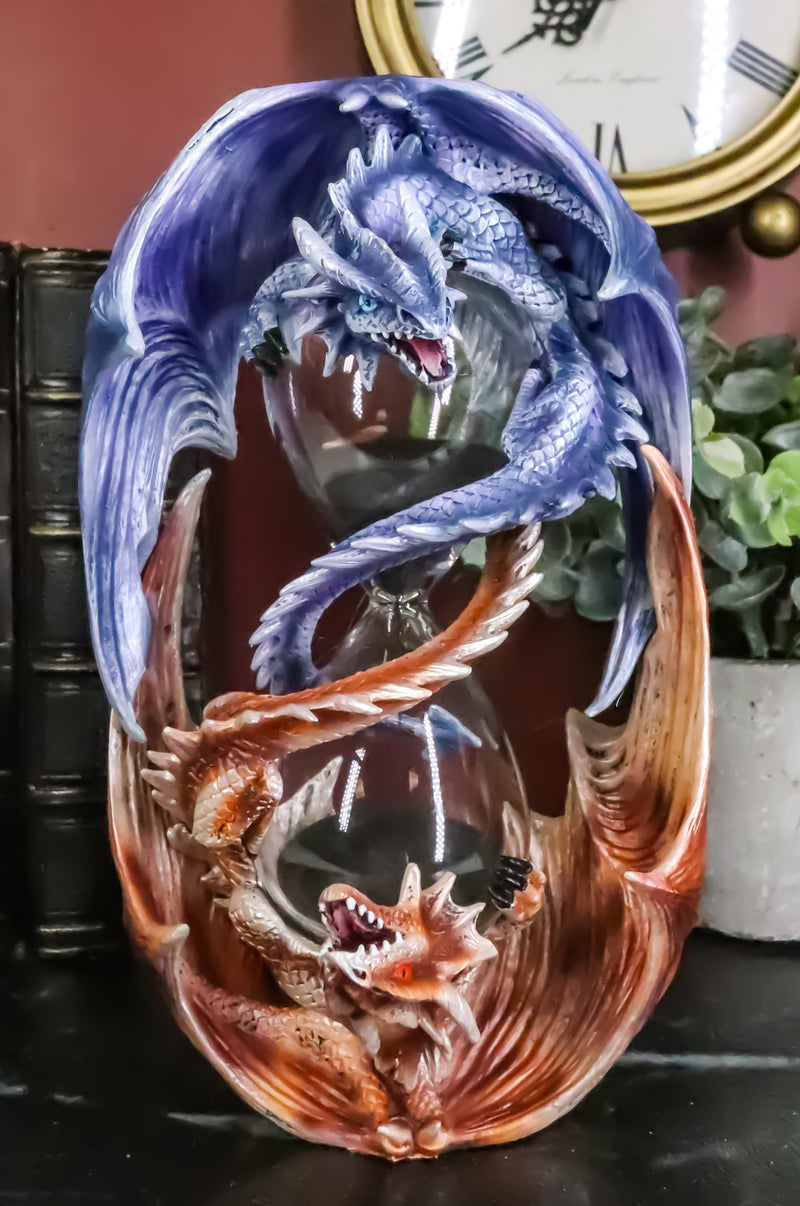 Ebros Invertible Elemental Ice and Fire Dual Dragon Sandtimer 7.5"H Anne Stokes