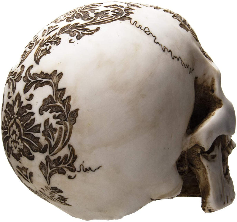 Dias De Muertos Baroque Floral Decor Weaving Byzantine Damask Skull Figurine