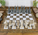 Ebros Olympus War Greek Olympian Gods Demigods Resin Chess Pieces With Glass Board Set