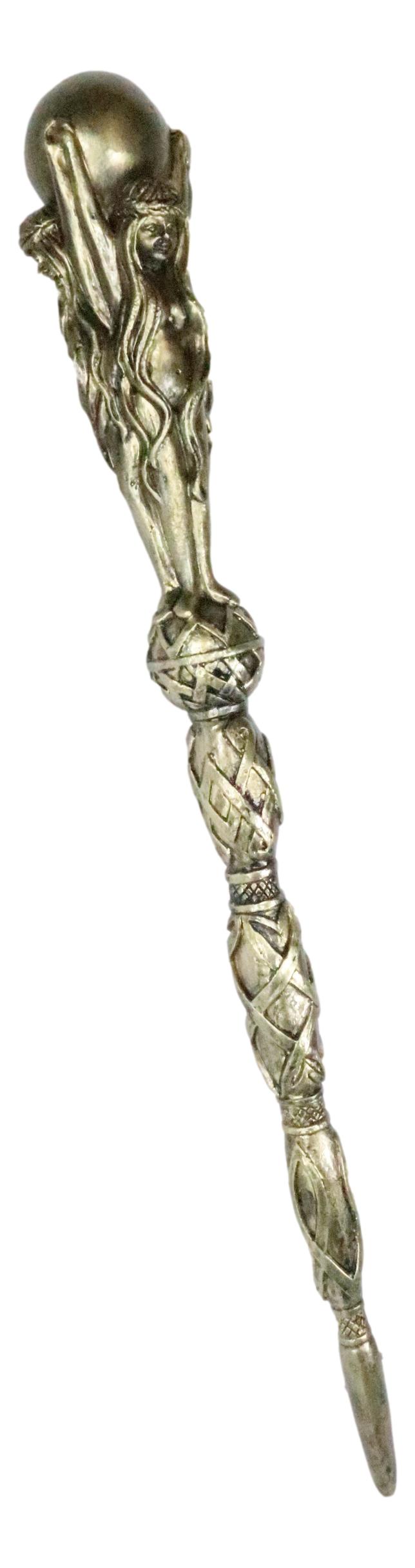 Ebros The Occult Wicca Sacred Moon Triple Goddess Magic Wand Cosplay Prop 14"L