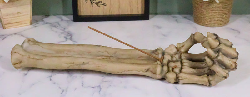 Skeleton Arm Hand Incense Burner Burnt Skeletal Bone Chilling Offering Decor Figurine