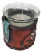 Western Cowgirl Red Love Heart Scrollwork Lace Faux Leather Votive Candle Holder