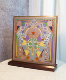 Frank Lloyd Wright Imperial Hotel Peacock Rug Stained Glass Wall Desktop Plaque