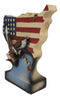 American Patriotic Bald Eagle By USA Stars And Stripes Flag Map Desktop Plaque