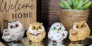 Wise Academic Forest Snowy Owls & Chicks Figurine Set Small Collectibles