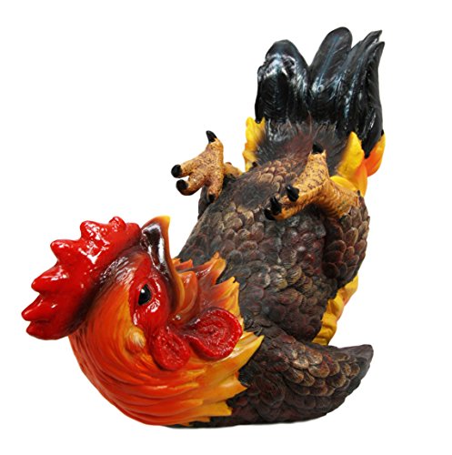 Ebros Gift Barnyard Farm Rooster Chicken Wine Bottle Holder Caddy Figurine 11" L