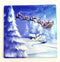 Assorted Christmas Jolly Season Santa Snowman Festive Coaster Set of 4 With Cork