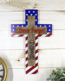 Western USA Flag Hero Fallen Soldier Boot Rifle Helmet Never Forget Wall Cross