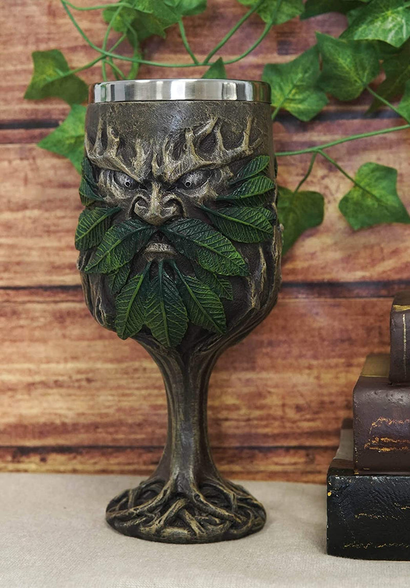 Ebros Tree Forest Spirit Ent Greenman Deity Wine Goblet Chalice Cup Figurine 7oz