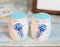 Nautical Blue Sea Jellyfish Splashing Bubbles Ceramic Salt Pepper Shakers Set