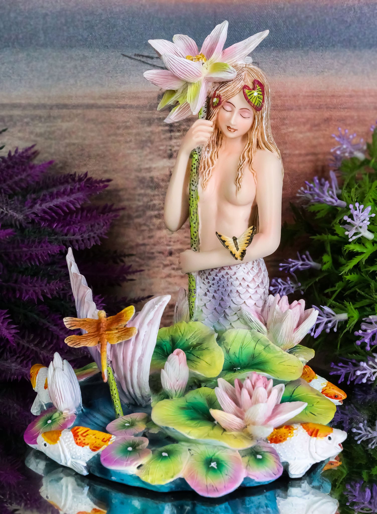 Sheila Wolk Rainbow Pool Mermaid By Butterfly Dragonfly And