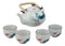 Chinese Art Feng Shui Pond With Koi Fishes Porcelain Tea Pot Set With 4 Cups