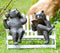 Ebros 15" Long Aluminum Whimsical Modern Grizzly Bear Wife Gossiping On Cell Phone with Wine and Husband Reading Book On Rustic Bench Garden Statue Cabin Lodge Forest Bears Couple Decor Figurine - Ebros Gift