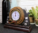 Wild West Cowboy Heel Spurs With Braided Lasso Ropes Decorative Table Clock