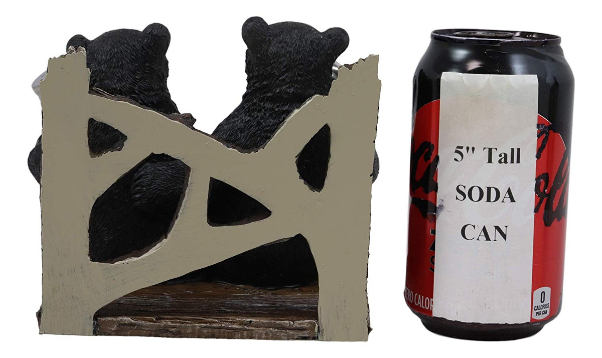 Ebros 6.25" W 2 Black Bear Cubs Sitting Napkin Holder & Salt Pepper Shakers - Ebros Gift