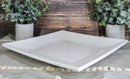 11" White Melamine Modern Square Serving Dinner Plates or Dish Platters Set of 2 - Ebros Gift