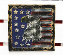 Western Patriotic USA Flag With Bald Eagle Pride of America Wooden Wall Decor