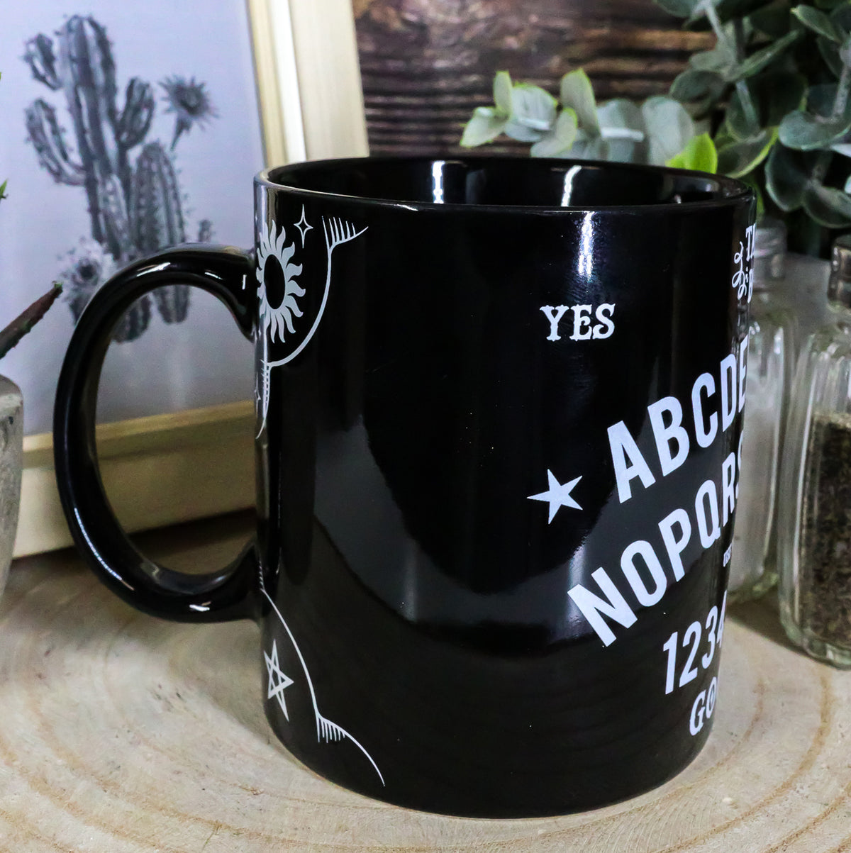 Black Wicca Occult Magic Spirit Talking Board Porcelain Coffee Mug 11Oz