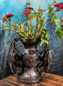 Ebros Dual Climbing Dragon Wyverns Chalice Shaped Decorative Flower Vase 10"