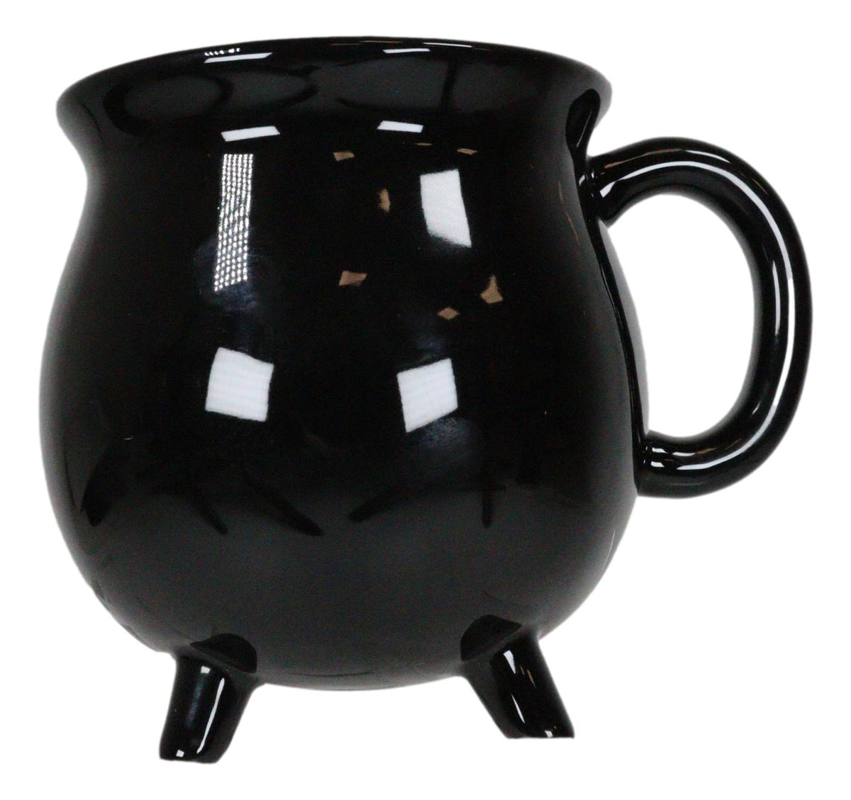 Ceramic Wicca Hocus Pocus Witch Potion Broil Black Cauldron Mug Cup With Handle - Ebros Gift