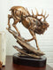 Large Bellowing Wapiti Bull Elk Deer Rustic Bronze Electroplated Finish Statue