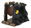 Ebros Romantic Kissing Black Bears Seated By Tree Logs Kitchen Napkin Holder 5"H