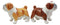 Fawn Chocolate Bulldogs Salt And Pepper Shakers Ceramic Magnetic Figurine Set