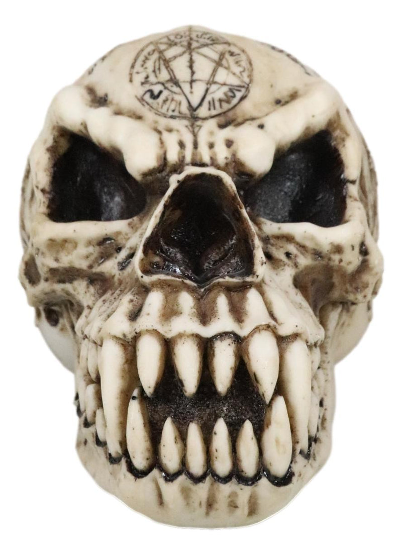 Ebros Pentagram Werewolf Skull Figurine 7.25"L Pentacle Dragon Tattoo