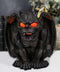 Gothic Winged Vampire Gargoyle With Translucent Eyes Candle Holder Figurine