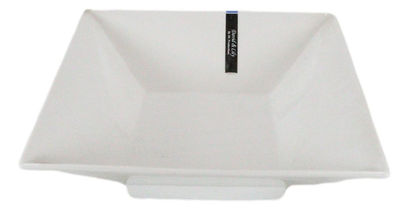 Ebros Pack Of 2 Kitchen And Dining Modern Contemporary Design Porcelain Square Bowls 35 Ounces 8.5"Diameter - Ebros Gift