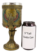 Ebros Ancient Egyptian Horus Falcon Larger 16oz Cylindrical Wine Goblet Chalice