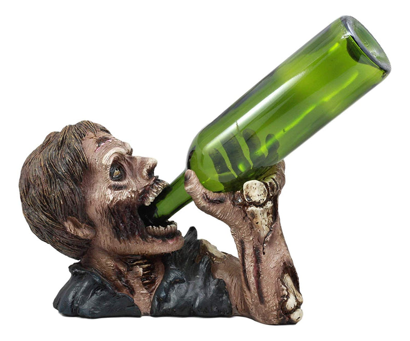Walking Undead Zombie Wine Bottle And Salt Pepper Shakers Holders Figurine Set