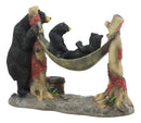 Mother Black Bear With Cubs In Outpost Camping Hammock Statue Wildlife Forest