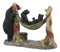 Mother Black Bear With Cubs In Outpost Camping Hammock Statue Wildlife Forest