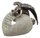 Ebros Guardian Mourning Angel Cremation Urn Forever in Our Hearts 13.25" Tall 200 Cubic Inches Capacity