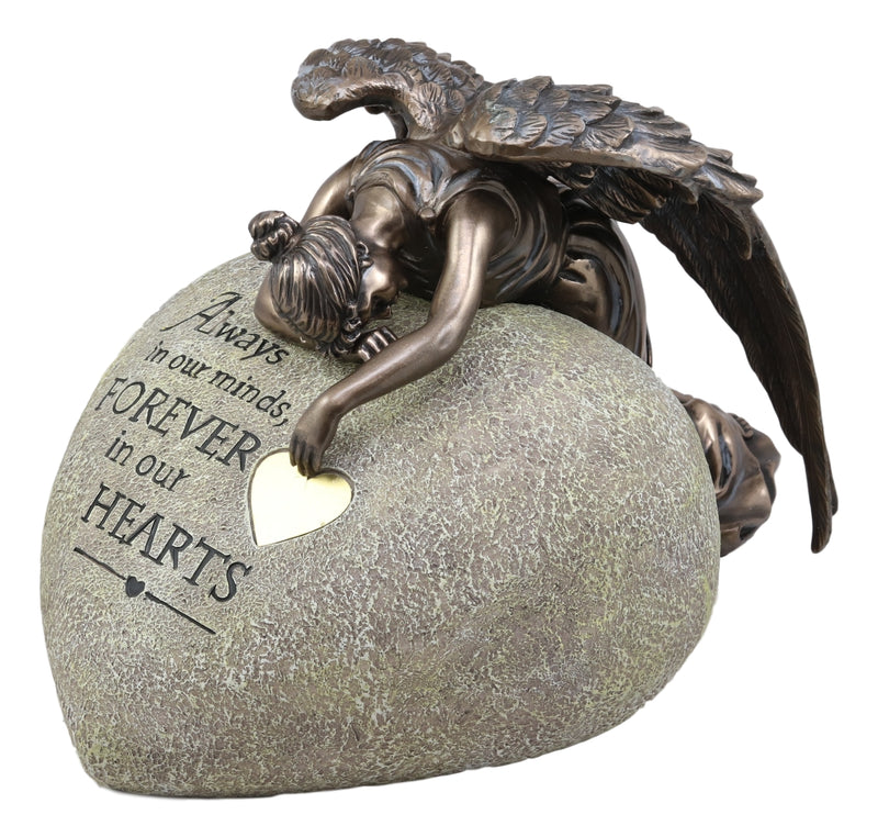 Ebros Guardian Mourning Angel Cremation Urn Forever in Our Hearts 13.25" Tall 200 Cubic Inches Capacity