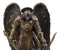 Large Archangel Saint Michael Holding Satan Dragon Lucifer Head Statue 15.5"H