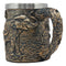 Ebros Safari Elephant& Calf Family Coffee Mug Textured Rustic Tree Bark Design