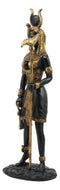 Ebros Egyptian Goddess Hathor Holding Ankh Statue 12.5"Tall Deity of Motherhood Music And Dance Figurine
