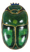 Egyptian Scarab Oracle Amulet 4" Long Symbol of Rebirth Green Scarab Figurine