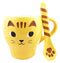 Feline Yellow Kitty Cat Ceramic Mug Coffee Cup With Spoon Home & Kitchen Decor