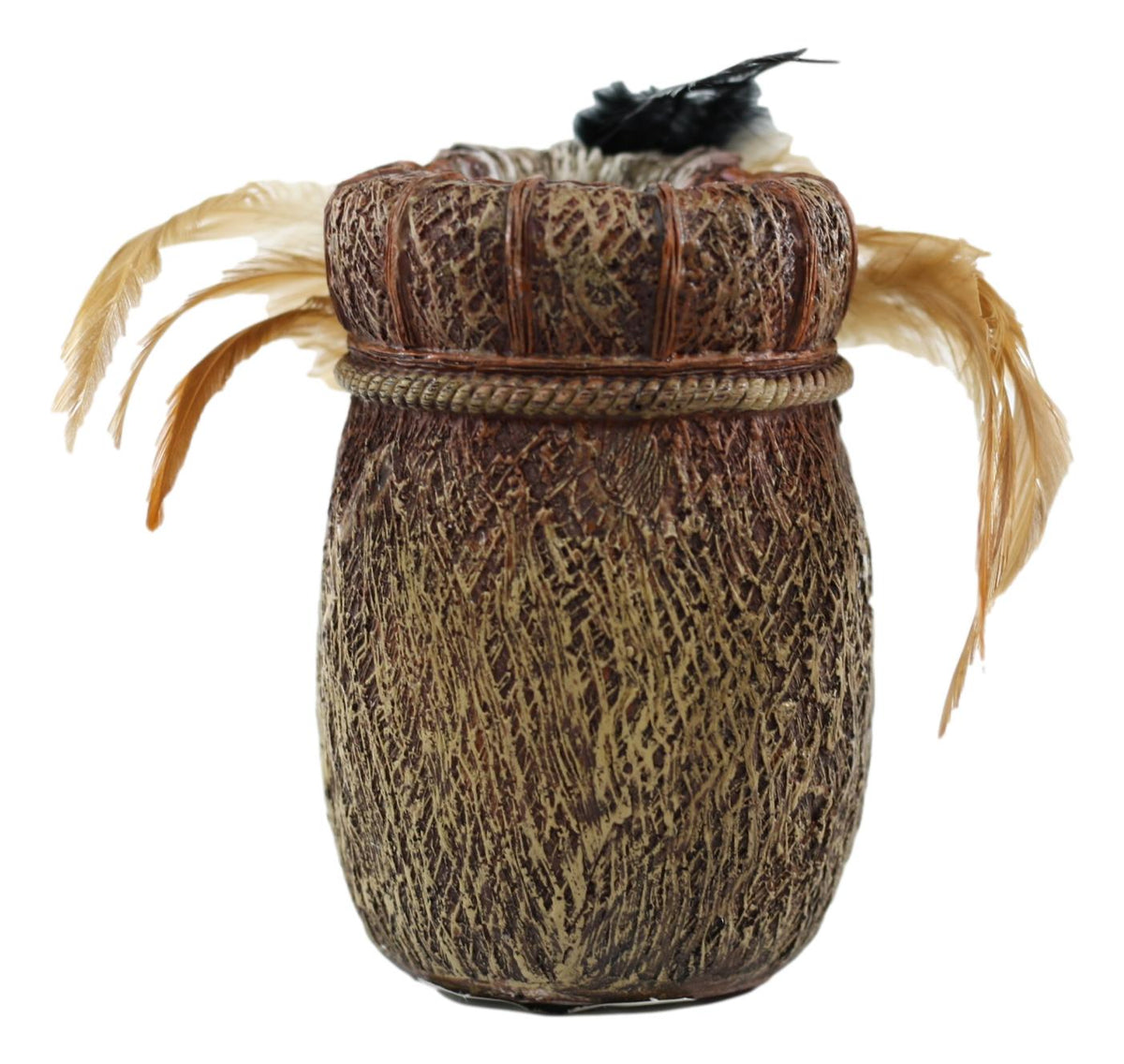 Western Indian Dreamcatcher Feathers Faux Rattan Straw Stationery Pen Holder