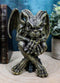 Ebros Winged Ram Horned Gargoyle Sitting On Cathedral Pedestal Statue 6" High