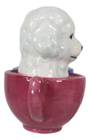 Aldorable Maltese Puppies in Tea Cup Salt and Pepper Shaker Set Cute Dog Puppy