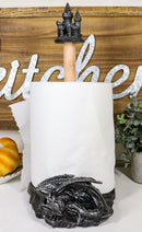 Medieval Draco's Swipes Sleeping Dragon By Castle Fort Paper Towel Holder Stand