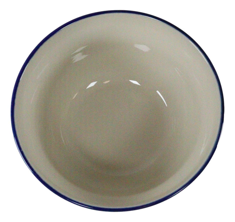 Ebros Set of 2 Ceramic Blue Hokusai Great Wave Portion Meal Bowls 3 Cups Airtight Lid